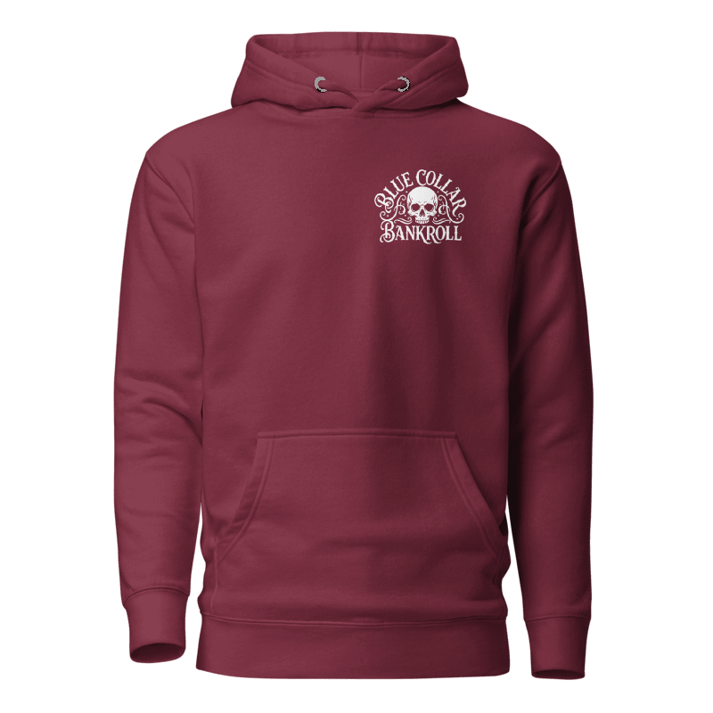 Overtime Bandit Hoodie - Maroon - Big Logo Back | Blue Collar Bankroll