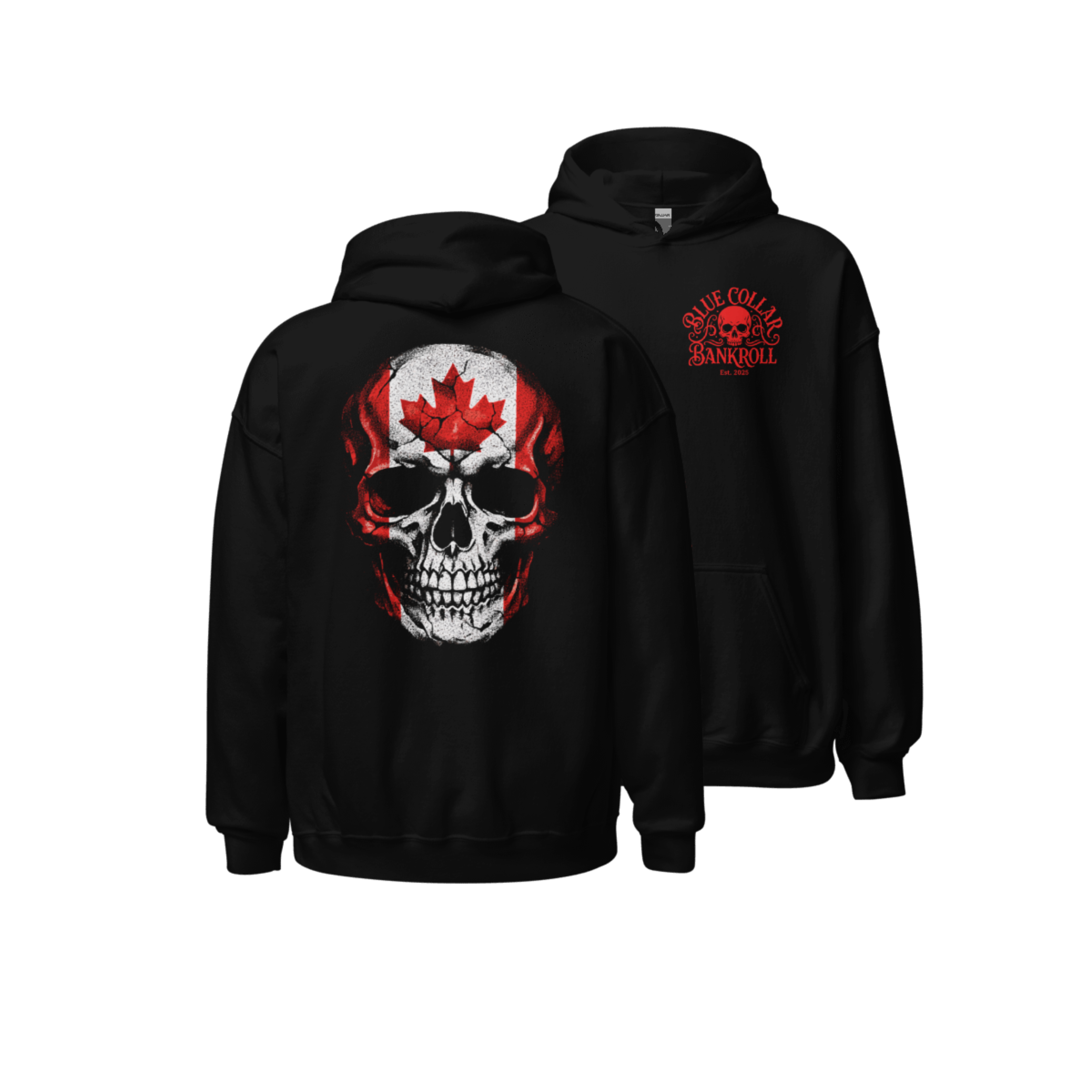 True North Skull Hoodie - Canada Flag Graphic | Blue Collar Bankroll