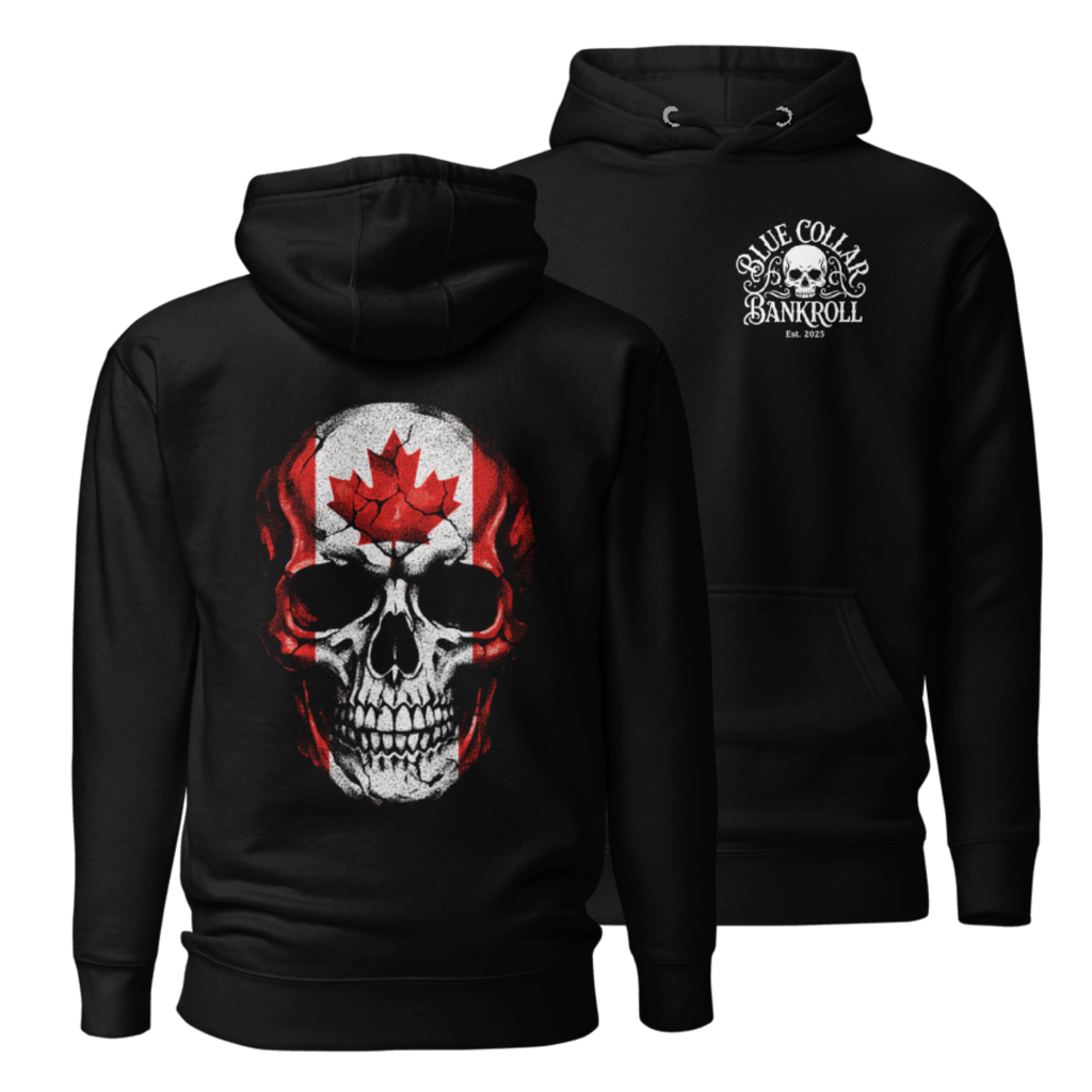 True North Skull Hoodie - Canada Flag Graphic | Blue Collar Bankroll