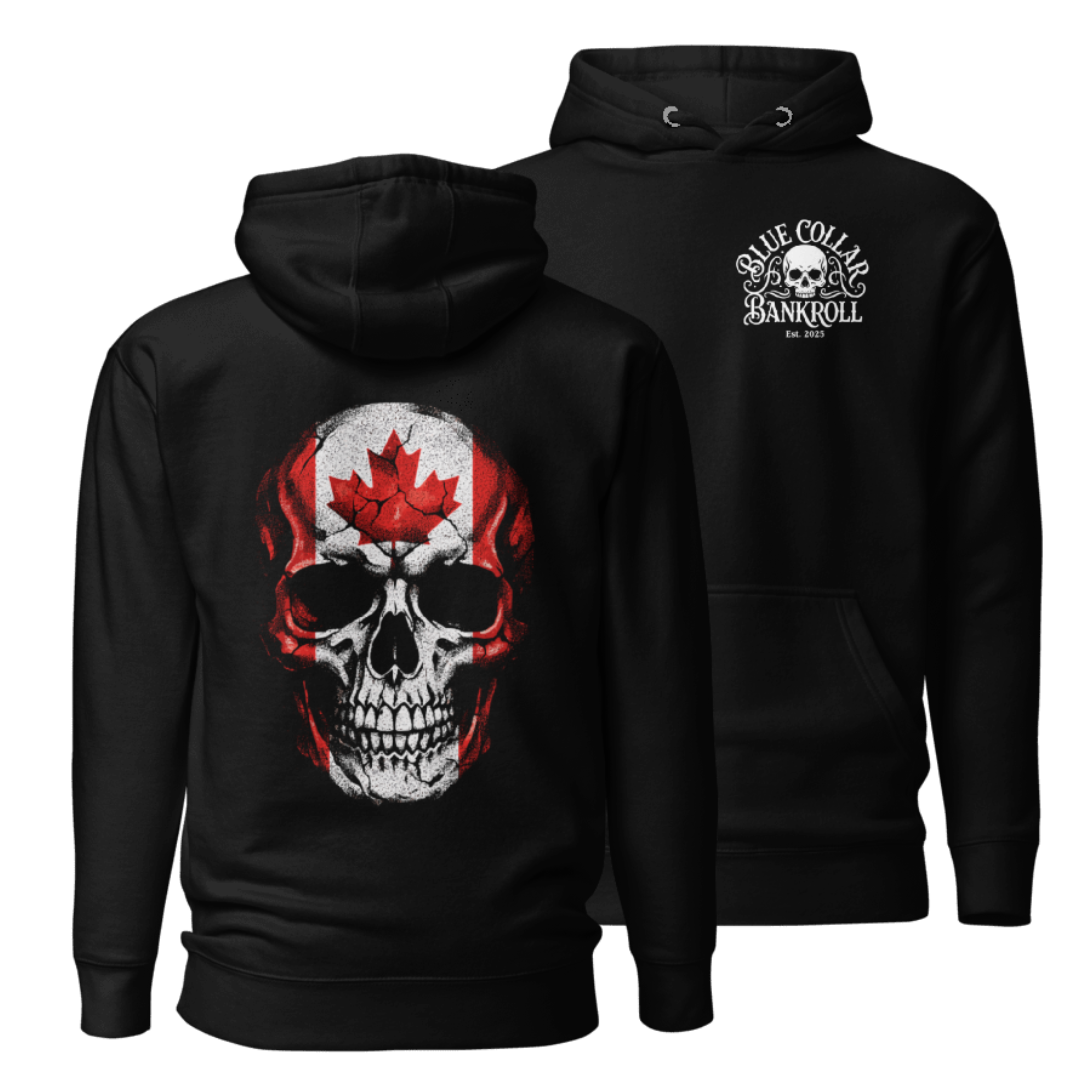 True North Skull Hoodie - Canada Flag Graphic | Blue Collar Bankroll