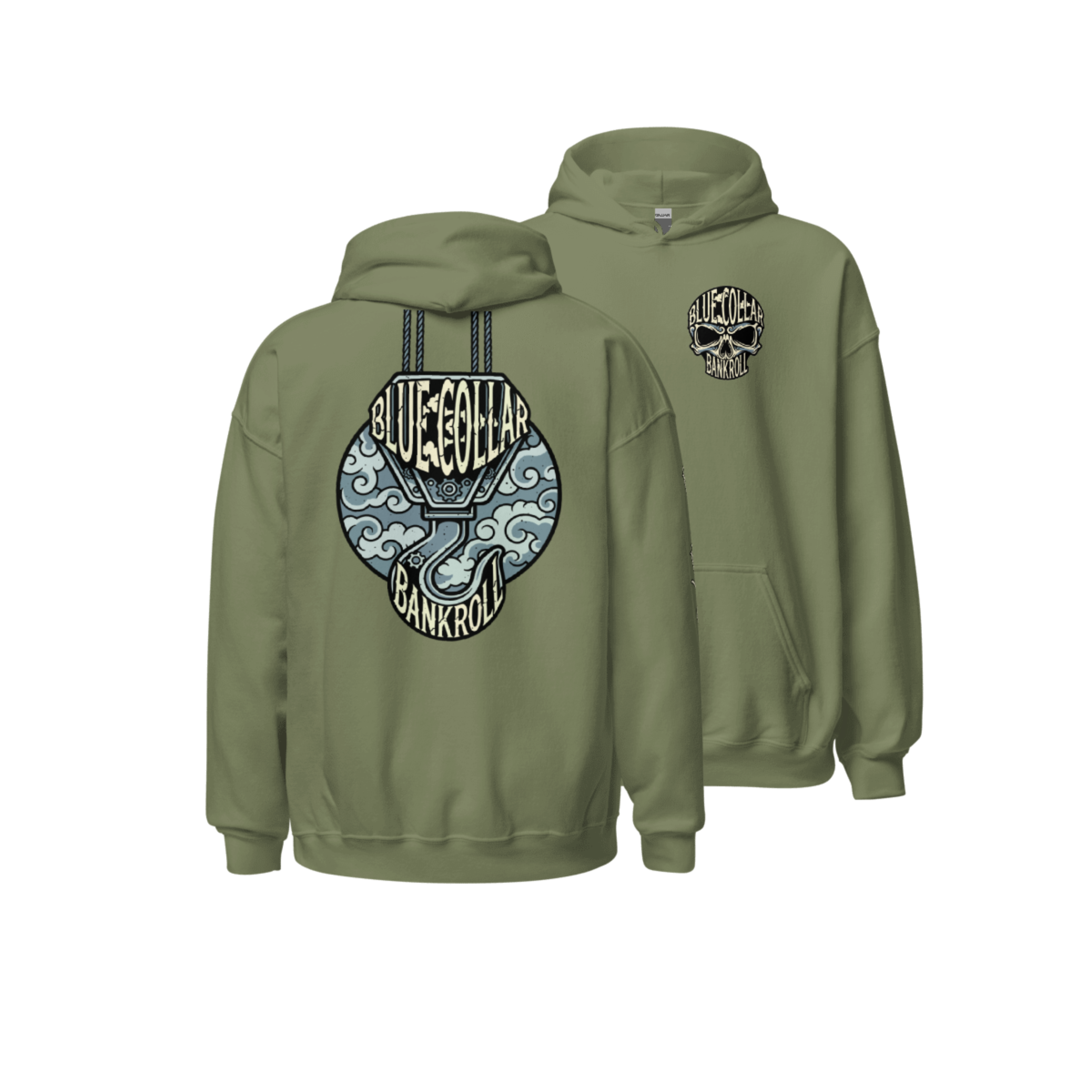 Big Hook Hoodie Green - Blue Collar Bankroll | Built by Overtime