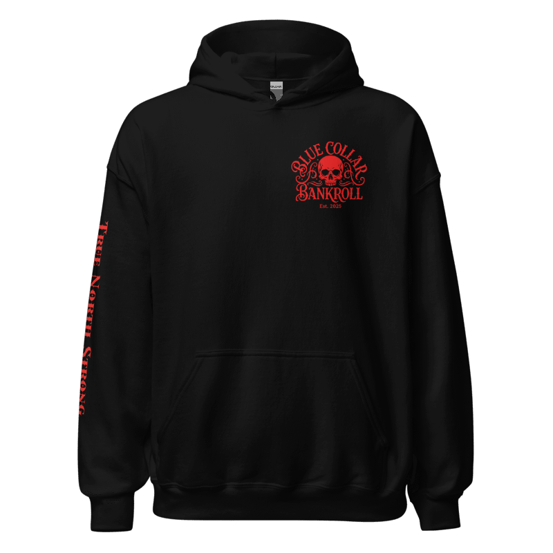 True North Skull Hoodie - Canada Flag Graphic | Blue Collar Bankroll