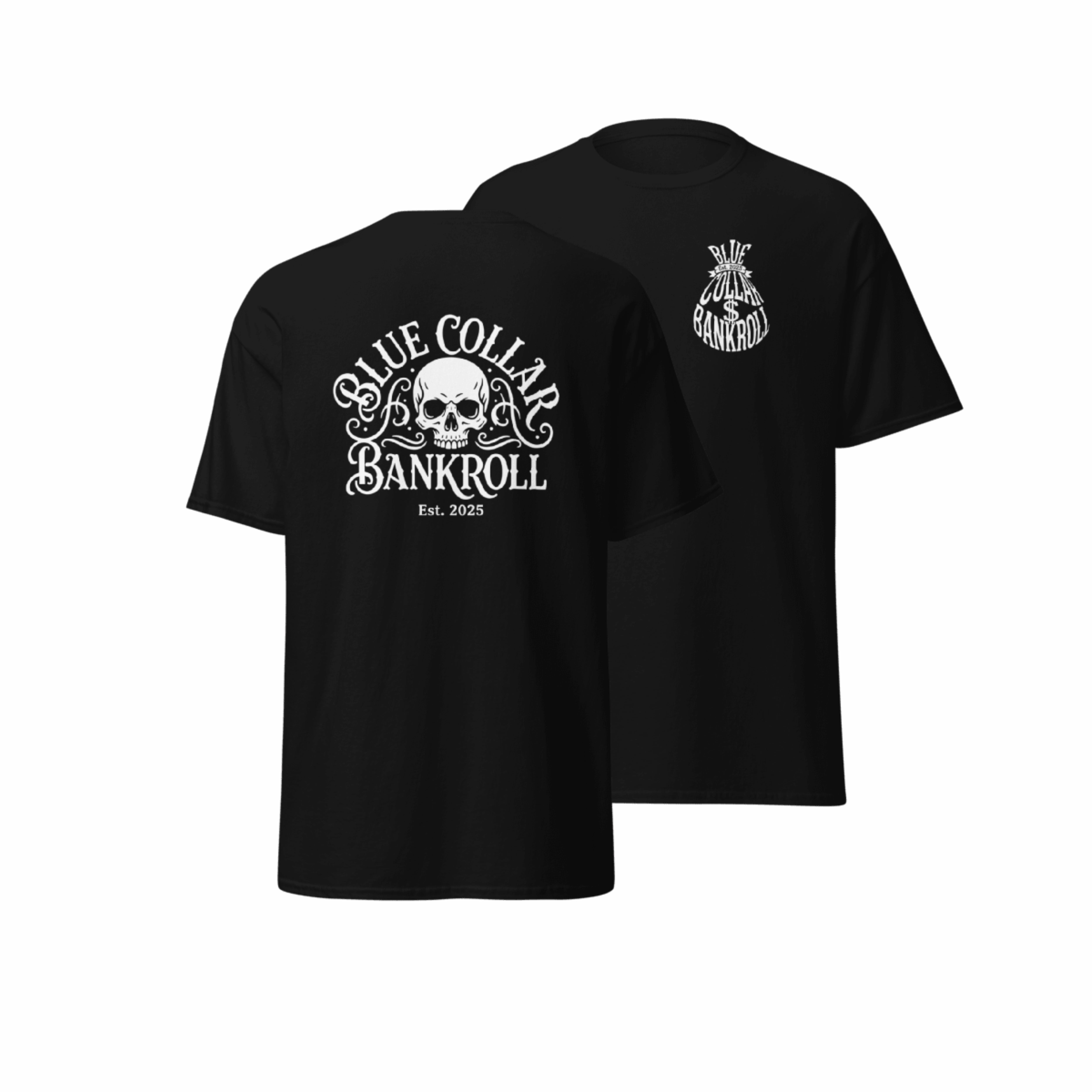 Blue Collar Moneybag Tee Black - Signature Logo T-Shirt | Blue Collar Bankroll