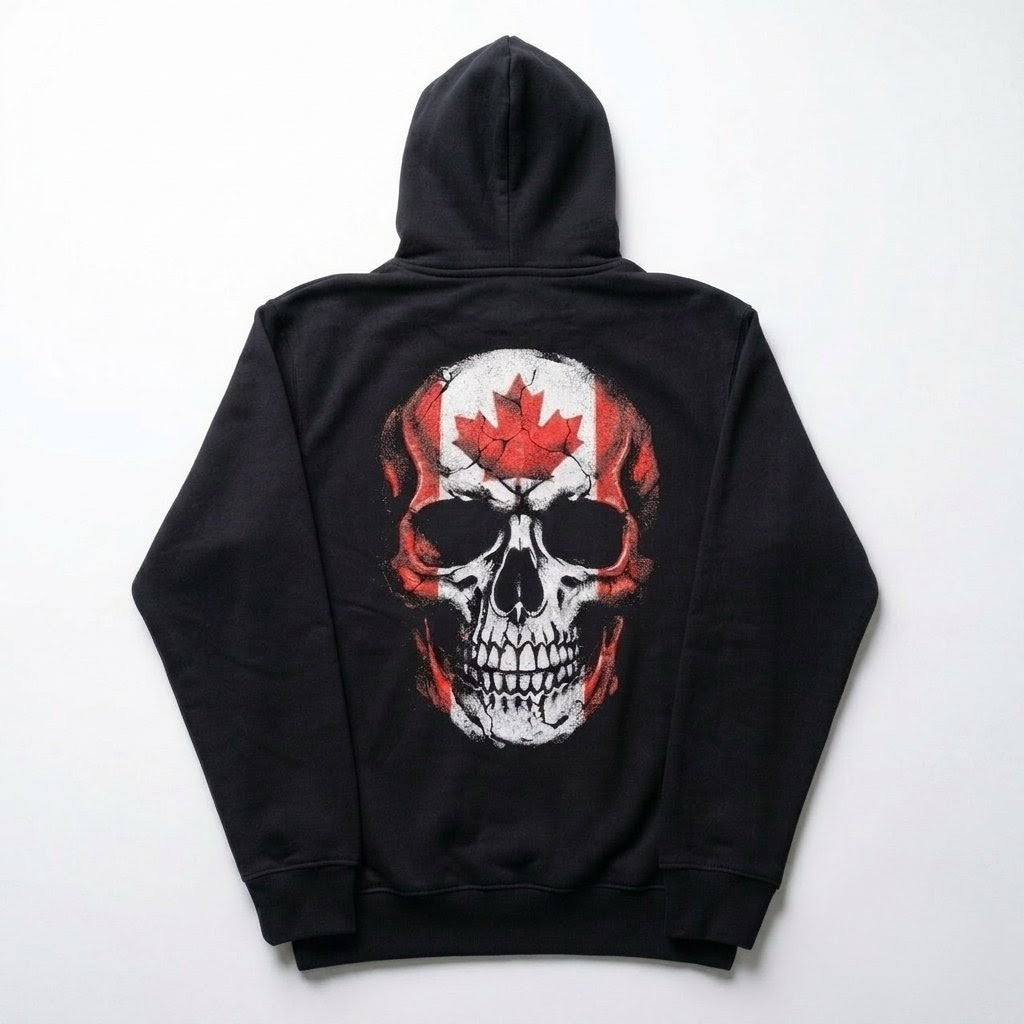 True North Skull Hoodie - Canada Flag Graphic | Blue Collar Bankroll